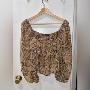 Zara Snakeskin Print Blouse